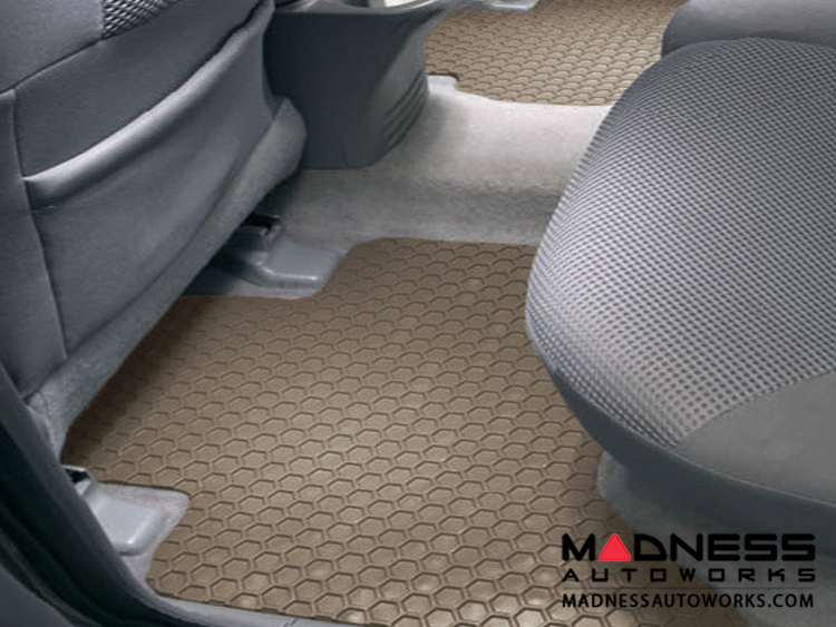 FIAT 500L Floor Mats All Weather Rubber Hexomat Rear Set Tan